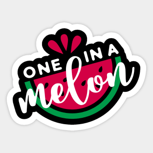 One In A Melon Watermelon Fruit Pun Sticker